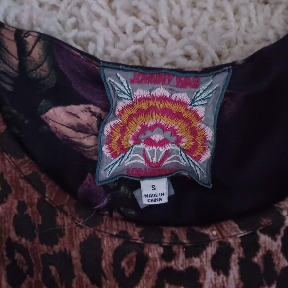 Johnny Was LA Women’s S Long Sleeve Leopard Print Bamboo/Spandex Top – Boho Chic - Picture 3 of 7